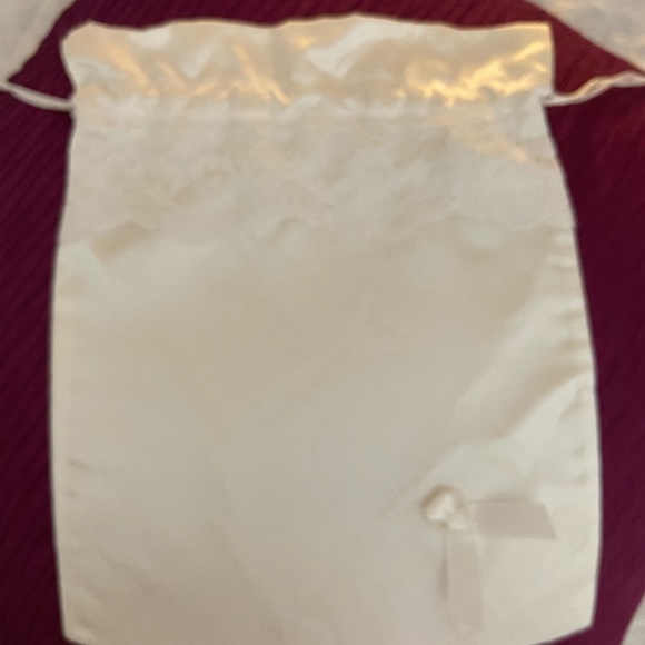 Satin Bridal Wedding Small Money Bag (off white) - Picture 3 of 3